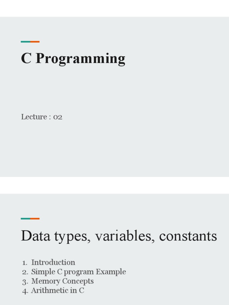 C Programming Lecture 01 | PDF