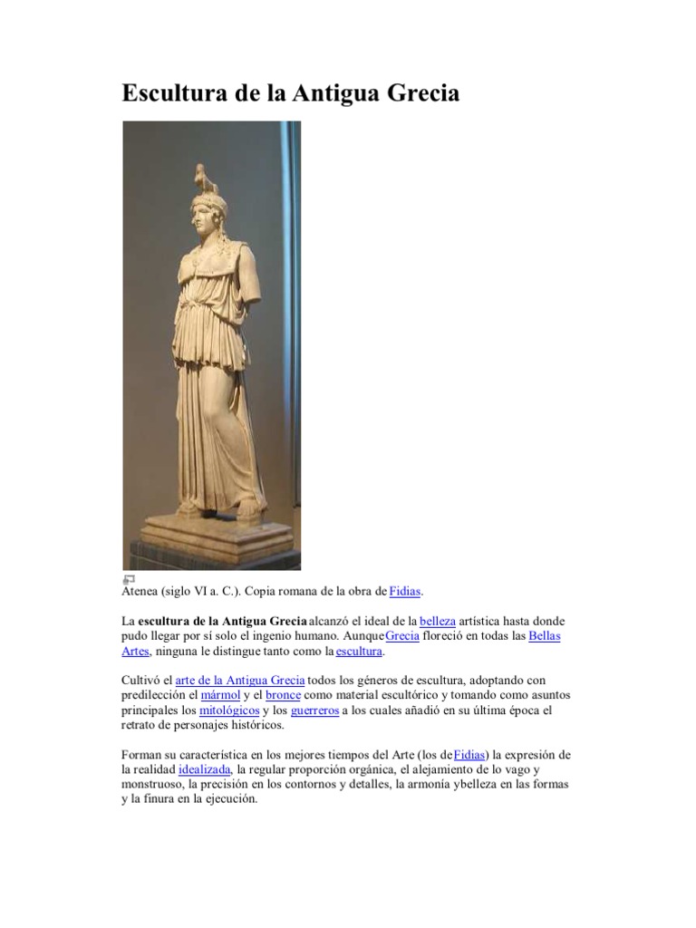 Escultura de La Antigua Grecia | PDF | Antigua Grecia | Antiguedad clasica
