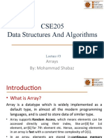 CSE205 Data Structures and Algorithms: Arrays By: Mohammad Shabaz