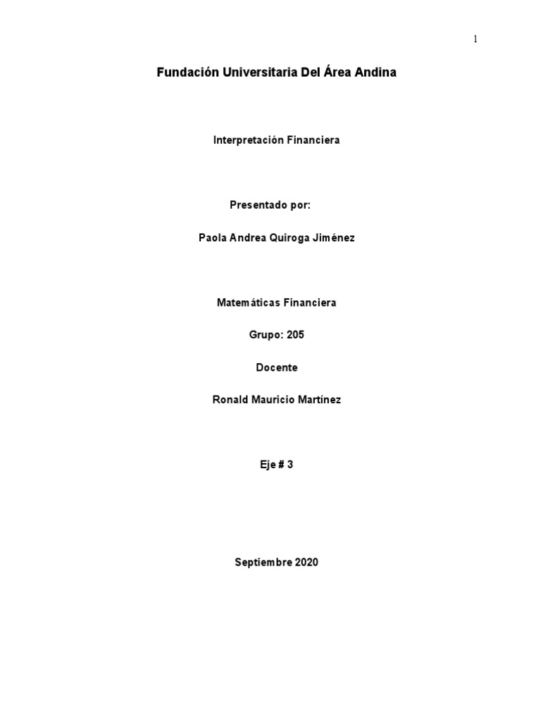 Eje 3 Matematicas Financieras | PDF | Tasas de interés | Bancos