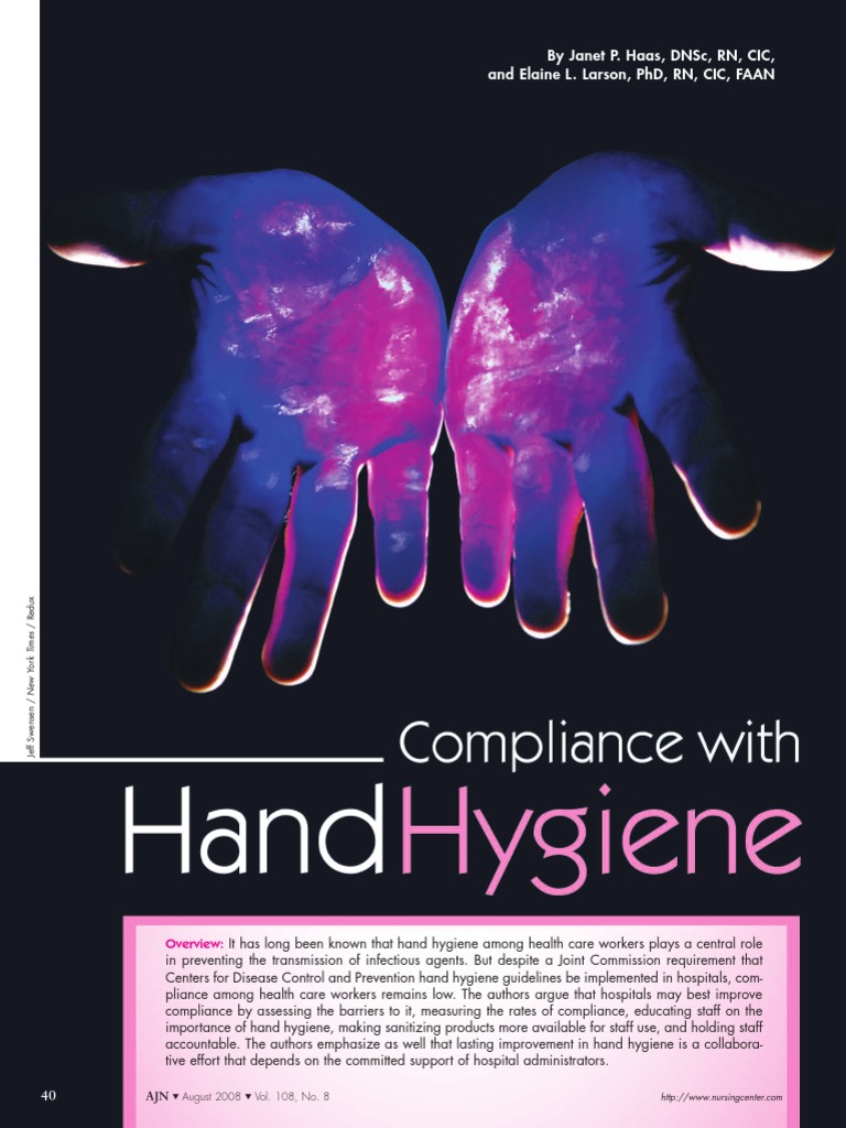 Compliance With Hand Hygiene | PDF | Hand Washing | Hygiene