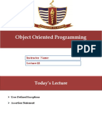 Object Oriented Programming Object Oriented Programming: Lecture-22 Instructor Name