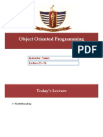 Object Oriented Programming: Lecture-23 - 24 Instructor Name