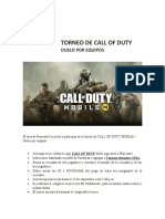 Carta de Invitacion Call of Duty Por Equipos