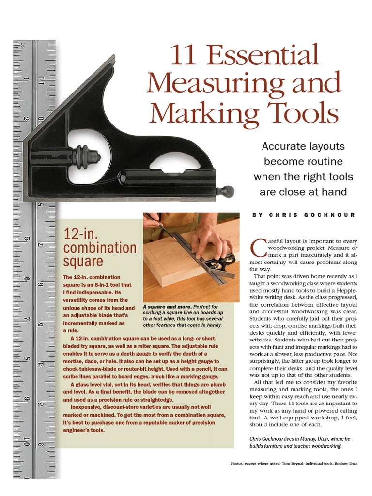 Essential Measuring Tools for Woodworking | PDF