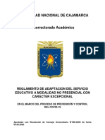 Reglamento de Adaptacion de La Modalidad No Presencial Con Caracter Excepcional PDF