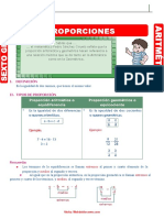 Proporción Aritmética y Geométrica para Sexto Grado de Primaria