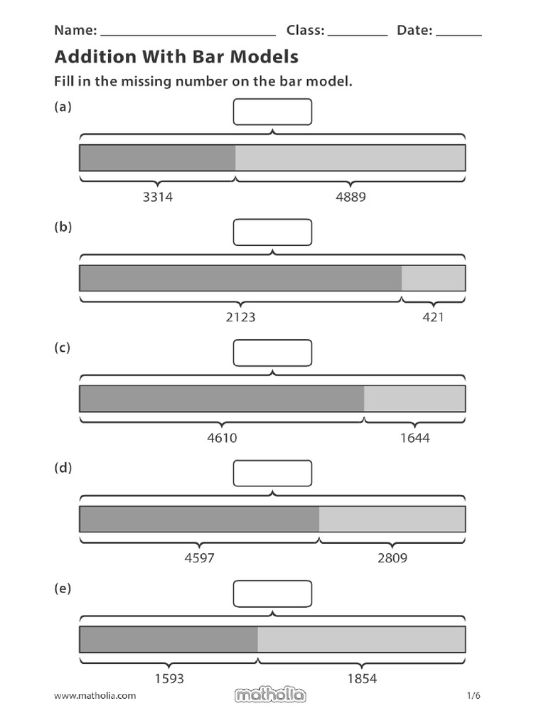 Addition - Bar Models