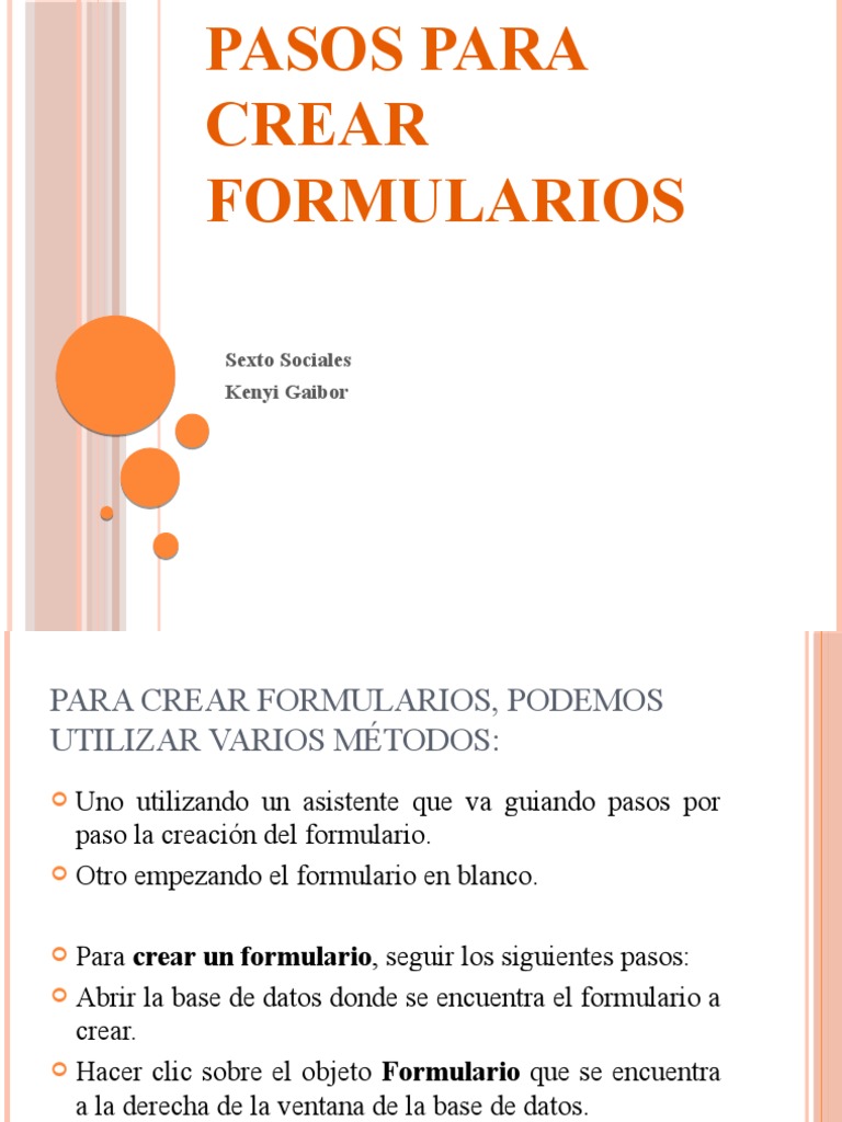 Pasos para Crear Formularios