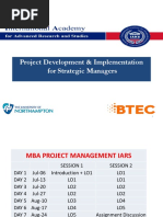 Project Development & Implementation For Strategic Managers