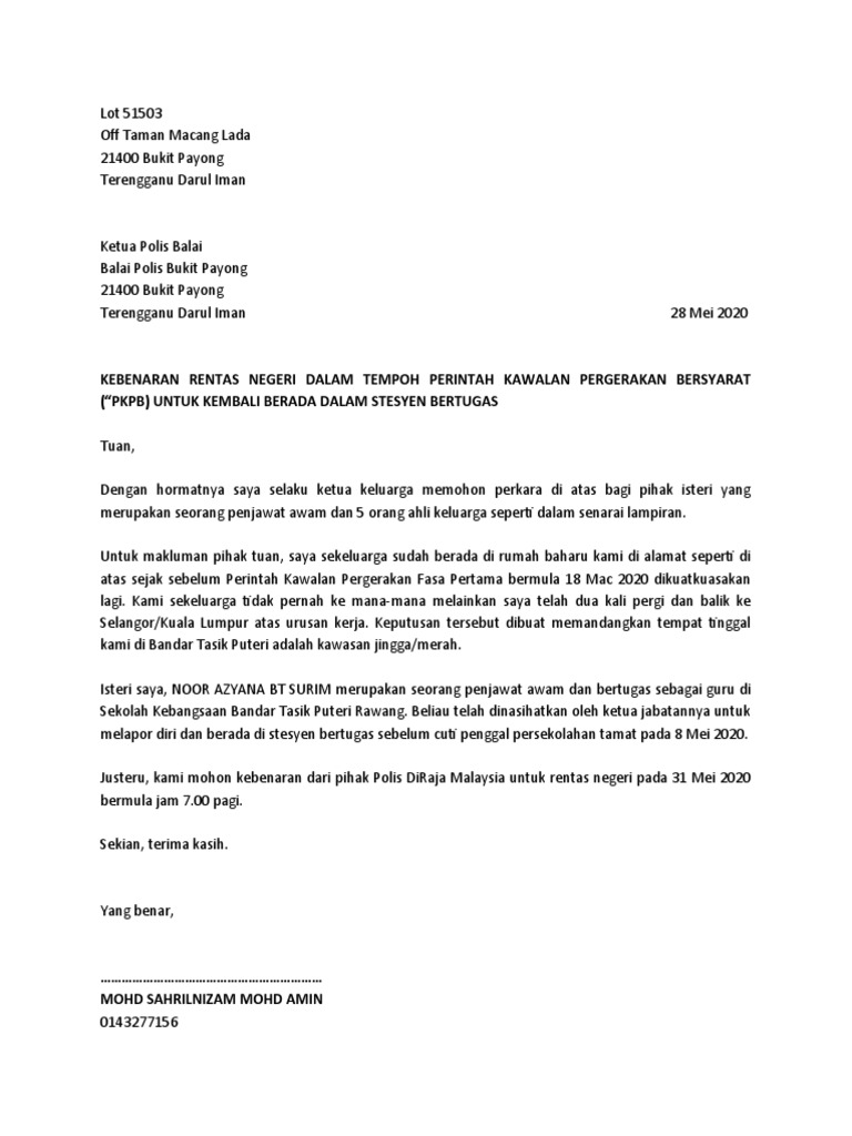 Surat Kebenaran Rentas Negeri Pjj Lihat Letter Website