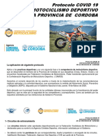 Protocolo COVID motociclismo deportivo Córdoba