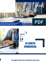 Sesión 14 La Carta Comercial Técnicas de Comunicación II PDF