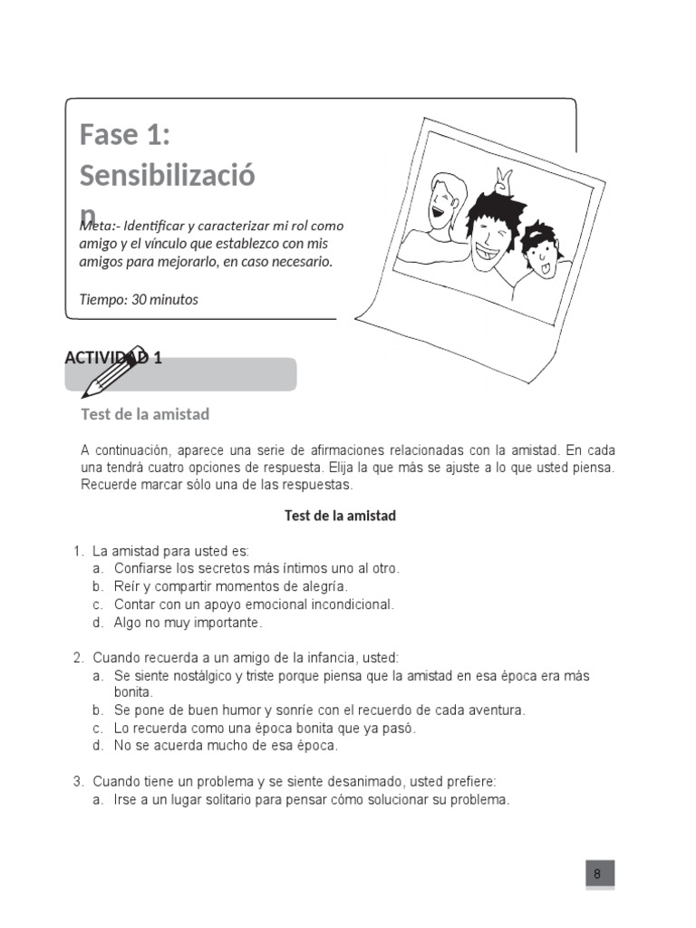 Test de La Amistad PDF