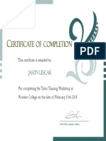 Certificate of Tutor Training Completion Jason Lescak 1