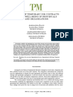 Effects of Temporary Job Contracts On The Well-Being of Individuals and Organizations