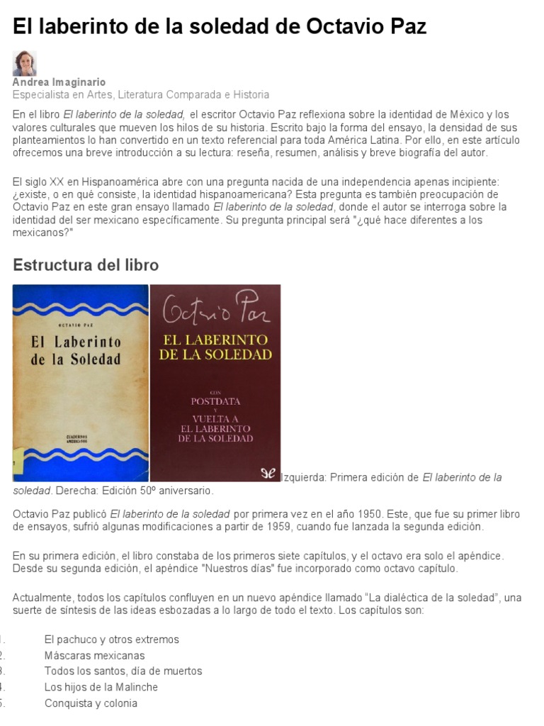 El Laberinto De La Soledad Octavio Paz Pdf