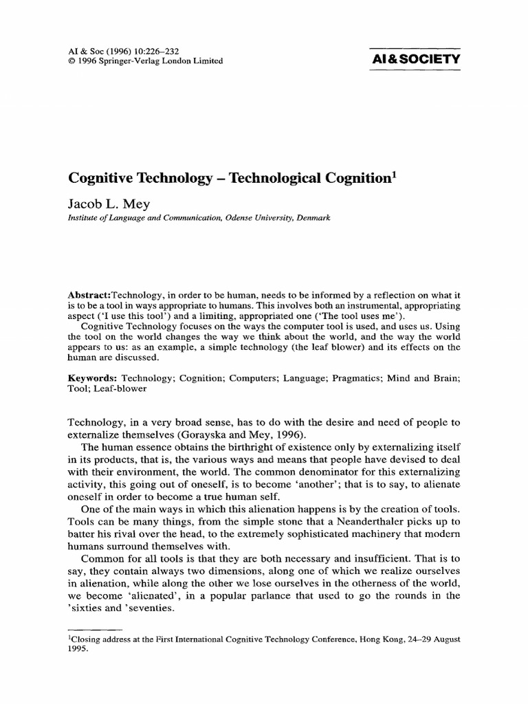 Impact of Technology on Human Cognition | PDF | Mind | Thought