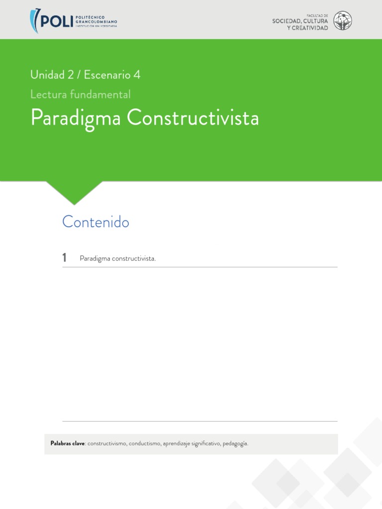 Paradigma Constructivista PDF | PDF | Constructivismo (filosofía de la ...