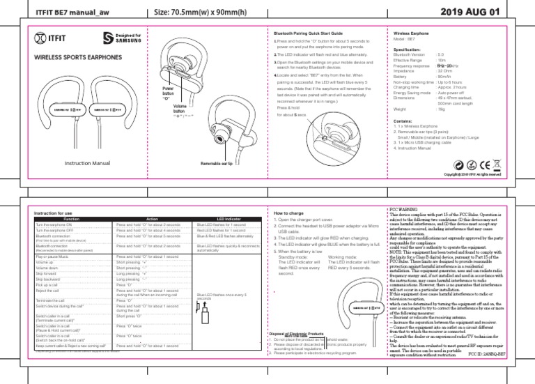 itfit wireless earphone be7