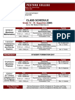 Divina Pastora College: Class Schedule