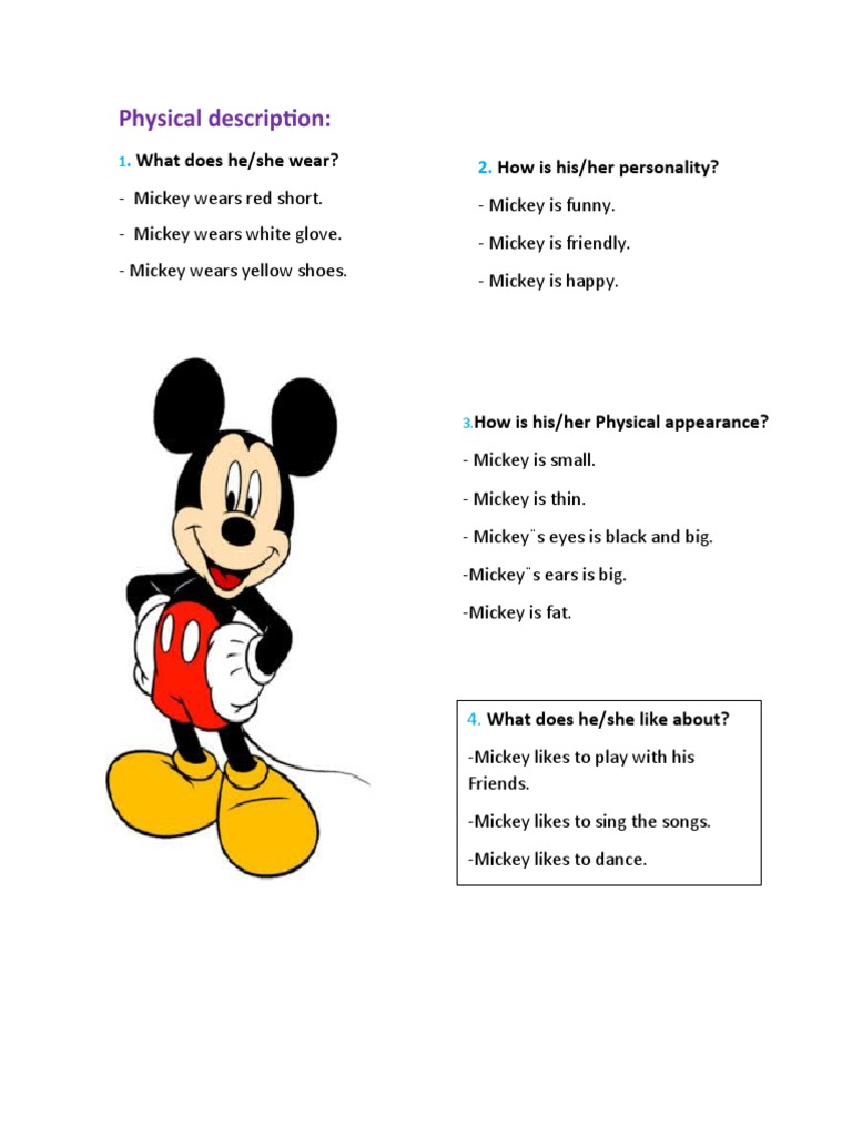 Mickey Mouse Character Traits | PDF | Travel