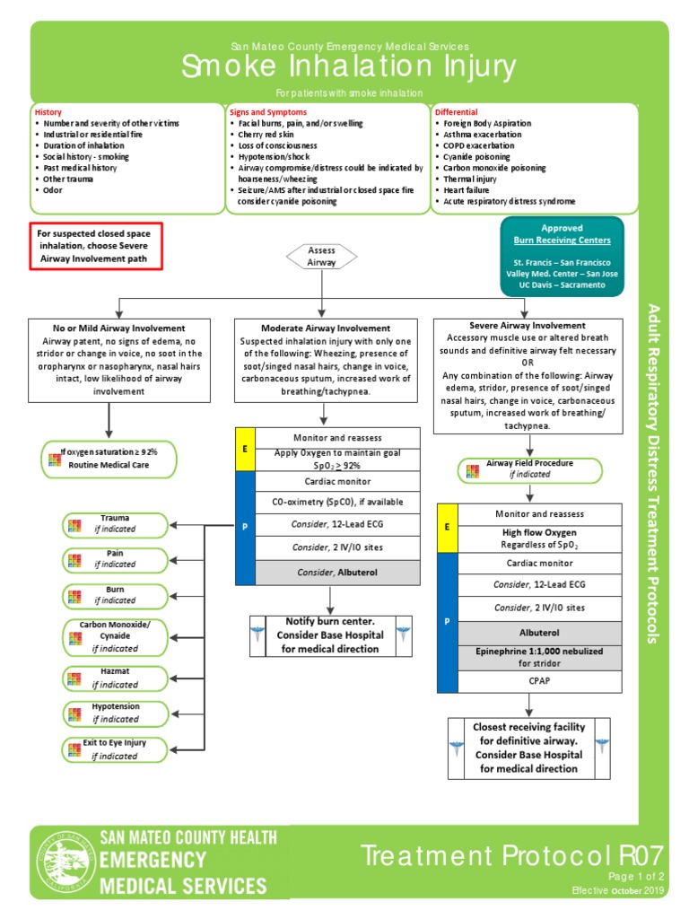 Smoke Inhalation Injury Treatment Protocol R07 PDF Respiratory