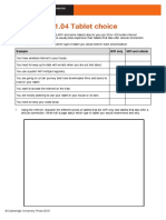 Worksheet 1.04 Tablet Choice: Cambridge IGCSE ICT Teacher's Resource