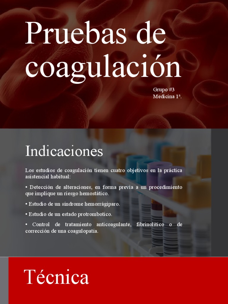 Pruebas de Coagulación | Descargar gratis PDF | Coagulación | Tejido ...