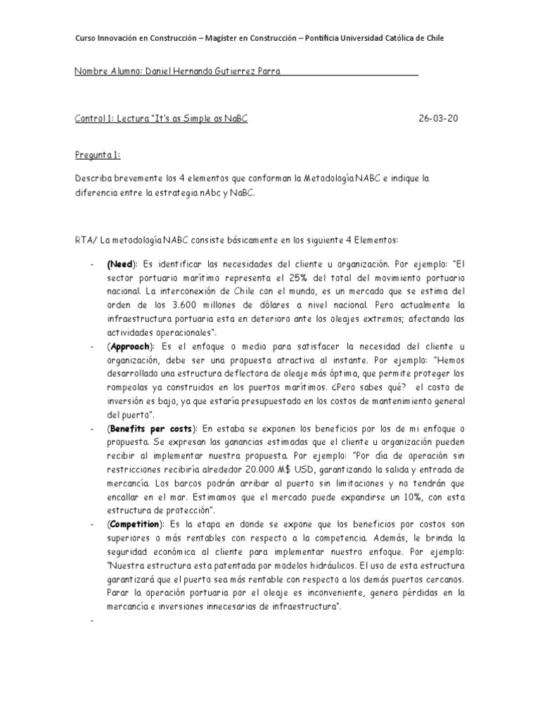 Metodología NABC en Construcción | PDF | Business | Economias