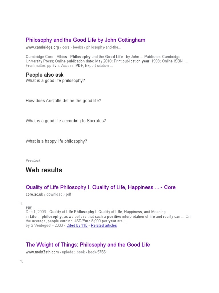 PDF) Is Philosophy All About the Meaning of Life?