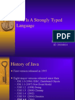 Java Is A Strongly Typed Language