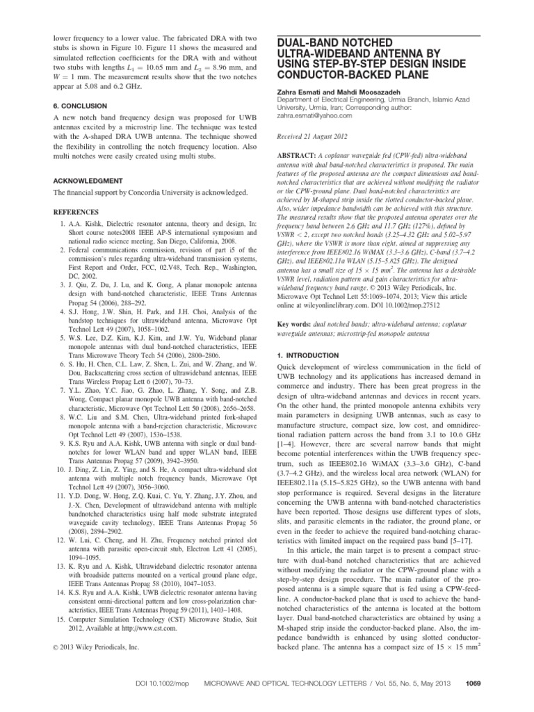 Dual-Band Notched UWB Antenna Design | PDF | Ultra Wideband | Antenna ...