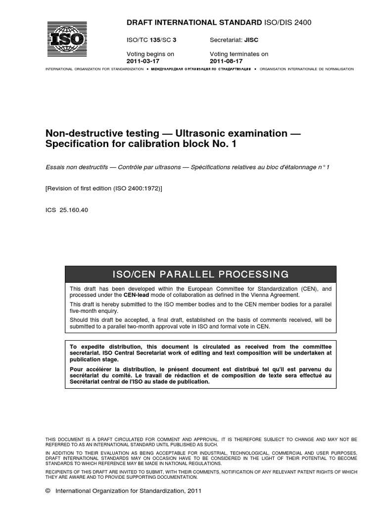 Iso-Tc135-Sc3 - Iso - Dis - 2400 - 2011 PDF | PDF | International ...