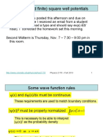 Infinite (And Finite) Square Well Potentials: Announcements