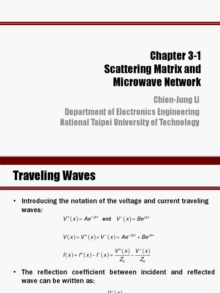 洋書 Microwave Network Scattering Matrix Chapter 3-1 Scattering Matrix and Microwave Network | PDF