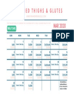 Toned Thighs & Glutes Workout Calendar - MAR 2020 PDF