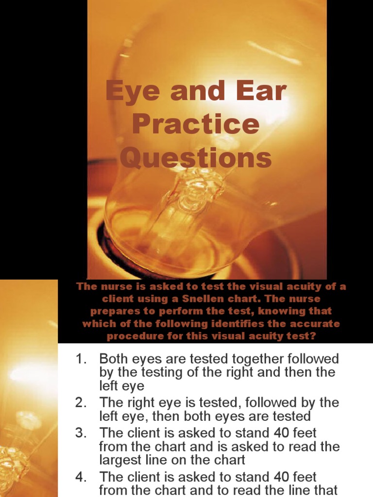 Practice Questions For Eyes and Ears | PDF | Glaucoma | Diseases And ...