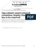 Opp Submits Unprecedented Resolution: Deputy Chairman Has To Be Removed