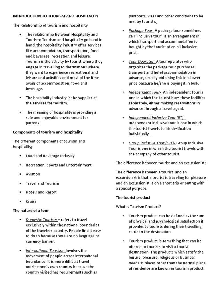 Introduction To Tourism and Hospitality | PDF | Tourism | Morality