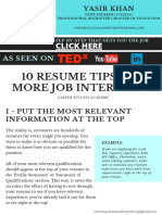 Top 10 Resume Tips - Yasir Khan PDF