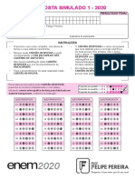 1º Simulado ENEM de Linguagens - GABARITO