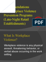 Recommendations For Workplace Violence Prevention Programs (Late-Night Retail Establishments)