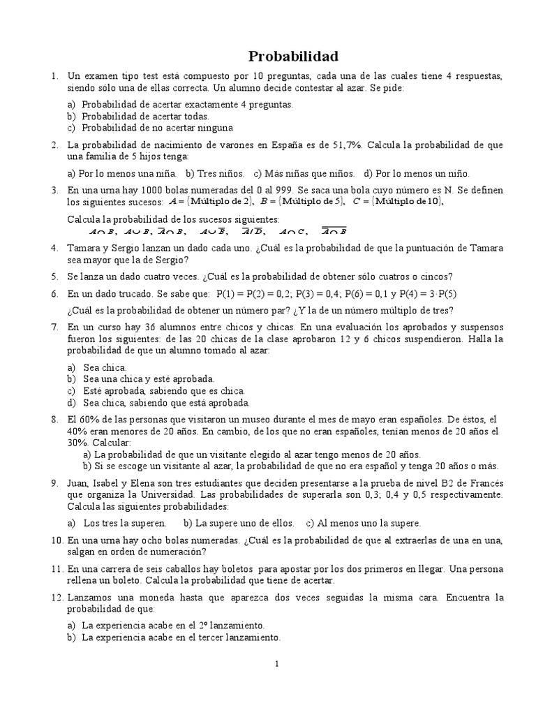 Ejemplos de Probabilidad en Situaciones Reales | PDF | Intervalo de ...