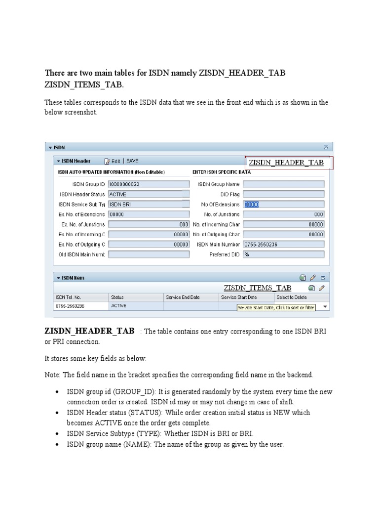 ISDN Table Structure and Procedures | PDF | Digital Technology ...