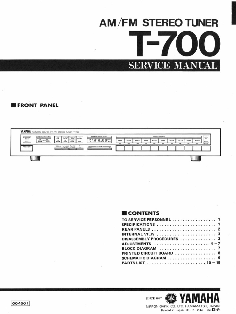 Yamaha t-700 SM PDF | PDF
