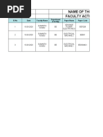 Name of The Institute Faculty Activity Report: SL No Date Faculty Name Paper Name Paper Code Department (Faculty)