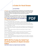 NFPA 96 Fire Codes For Hood Grease Filters