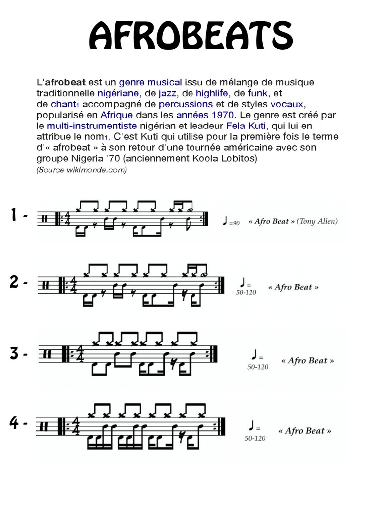 Afrobeats - Exercices | PDF