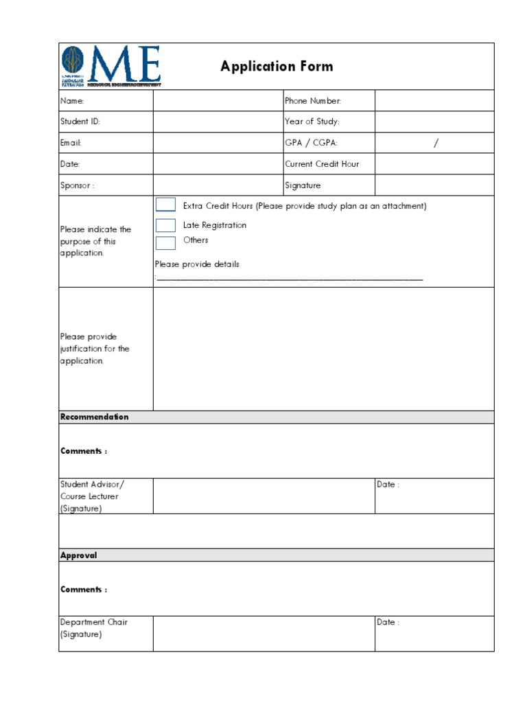 Application Form: Recommendation | PDF | Career & Growth